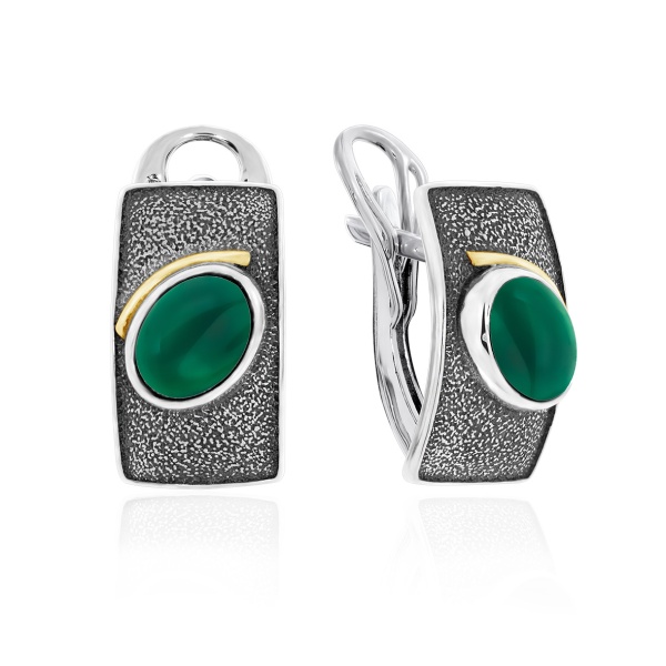 Серьги из серебра с агатами 2317392398-60 от KRASNOE, металл Серебро, вставка Агат