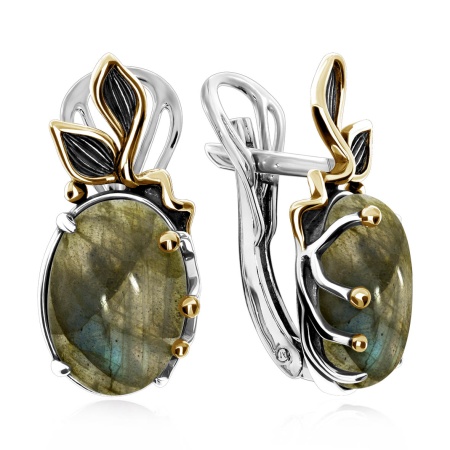 Серьги из серебра с лабрадоритами