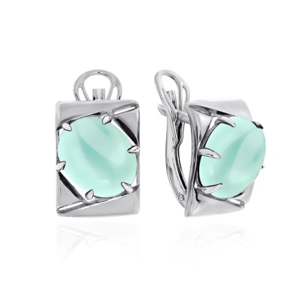 Серьги из серебра с агатами
