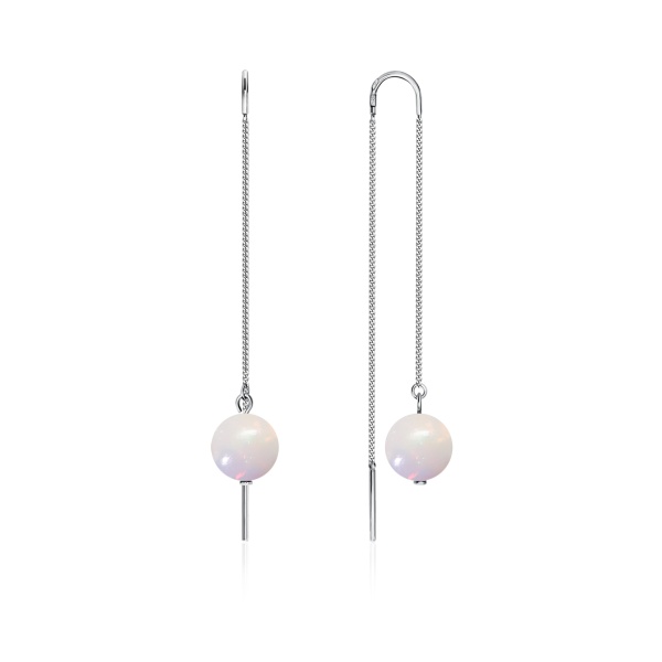 Серьги из серебра с опалами 2340340710-1 от KRASNOE, металл Серебро, вставка Опал Натур.