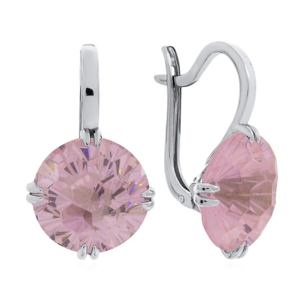 Серьги из серебра с фианитом