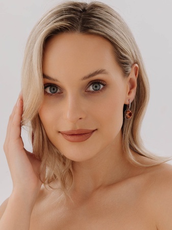 Серьги из серебра с фианитом 2340611708 от KRASNOE, металл Серебро, вставка Султанит