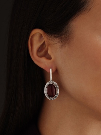 Серьги из серебра с агатами