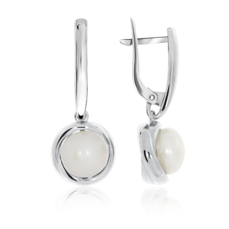 Серьги из серебра с жемчугами
