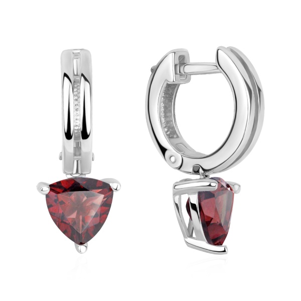 Серьги из серебра с гранатами