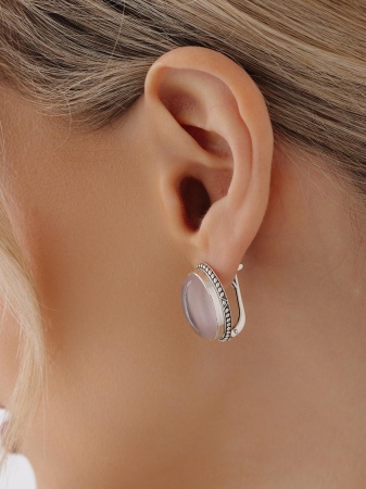 Серьги из серебра с кварцем