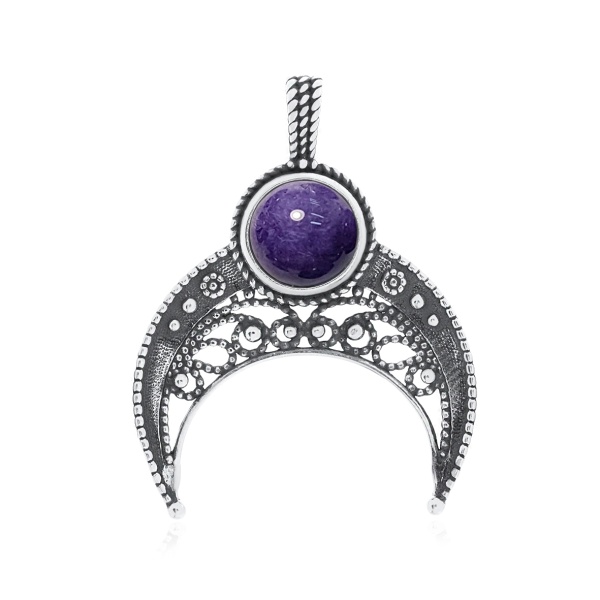 Купить подвеска из серебра с чароитом