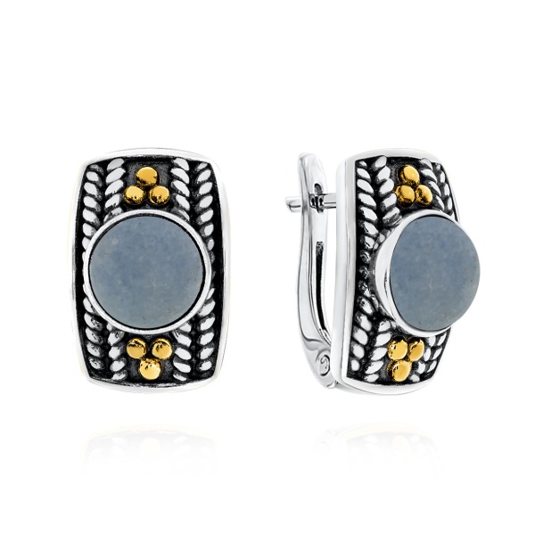 Серьги из серебра с виоланами 2317В01750 от KRASNOE, металл Серебро, вставка Виолан