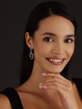 Серьги из серебра с серафинитами