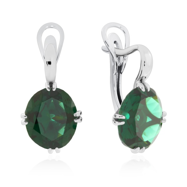 Серьги из серебра с ситаллами