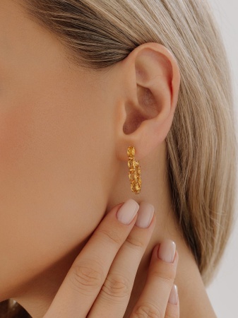 Серьги из серебра с цитринами