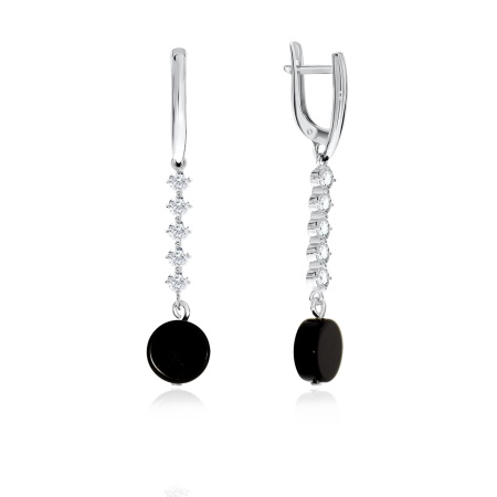 Серьги из серебра с агатами и фианитами 2340390793-20 от KRASNOE, металл Серебро, вставка Агат