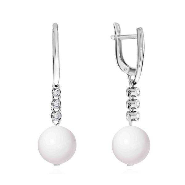 Серьги из серебра с опалами и фианитами 2340340830л от KRASNOE, металл Серебро, вставка Опал Натур.