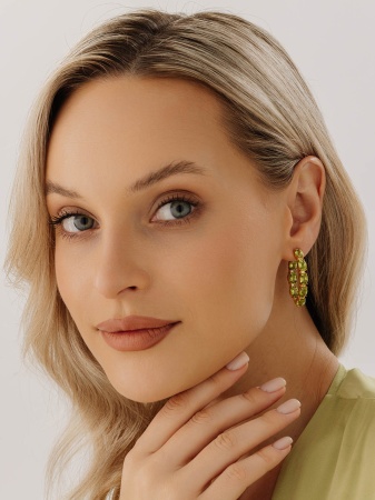 Серьги из серебра с хризолитами