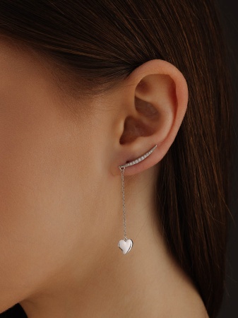 Серьги из серебра с фианитами