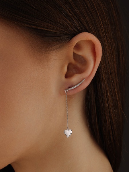 Серьги из серебра с фианитами