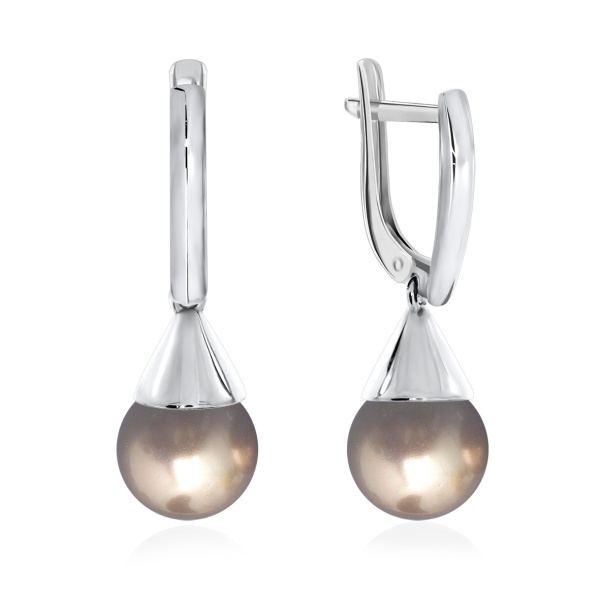 Серьги из серебра с жемчугом со скидкой