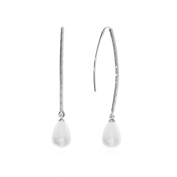 Серьги из серебра с жемчугом со скидкой