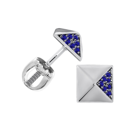 Пусеты из серебра с ситаллами