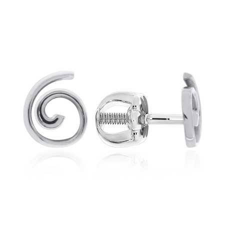 Пусеты из серебра без вставок 2340402139 от KRASNOE, металл Серебро, вставка Без вставок