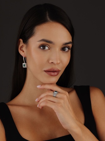 Серьги из серебра с агатами 2317392392-60 от KRASNOE, металл Серебро, вставка Агат