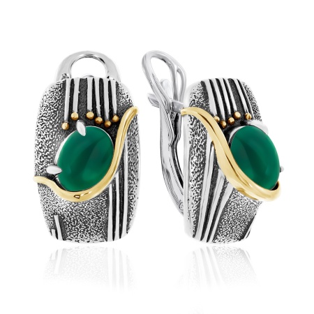 Серьги из серебра с агатами 2317392393-60 от KRASNOE, металл Серебро, вставка Агат