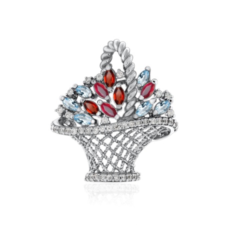 Купить подвеска из серебра с кристалл ювелирныйами, ситаллами и фианитами