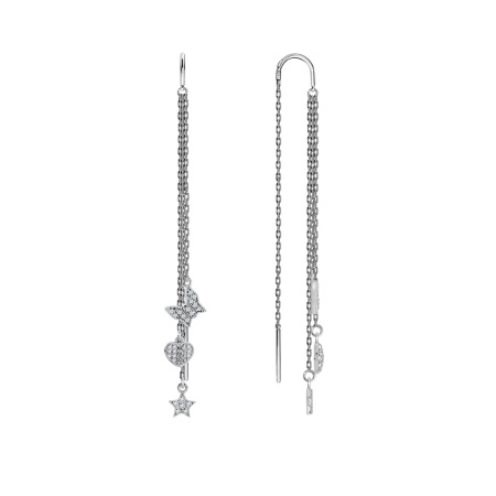 Серьги из серебра с фианитами