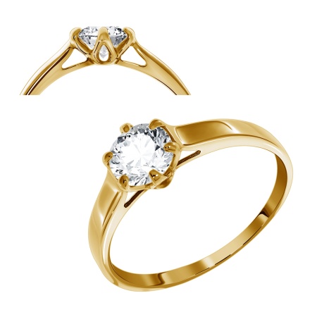 Купить кольцо из серебра с фианитом в интернет-магазине KRASNOE