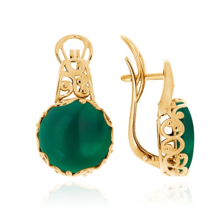 Серьги из серебра с агатами