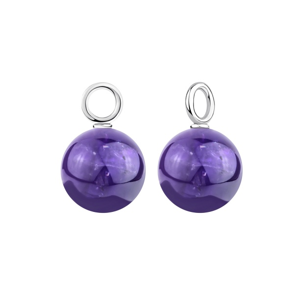 Купить подвески на серьги из серебра с аметист