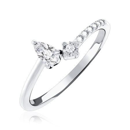 Купить кольцо из серебра с фианитами в интернет-магазине KRASNOE