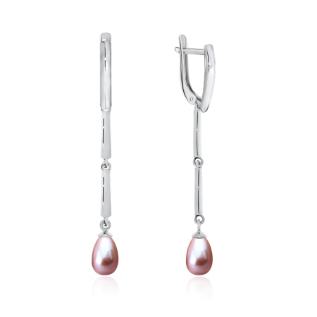 Серьги из серебра с жемчугом со скидкой