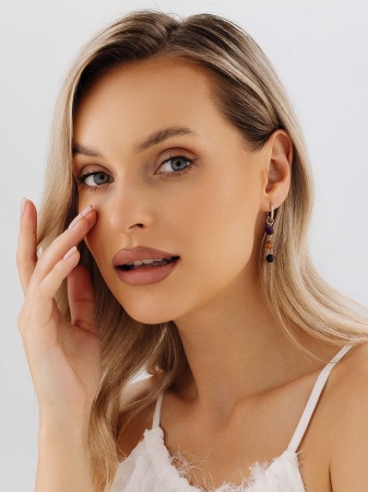 Серьги из серебра с агатами