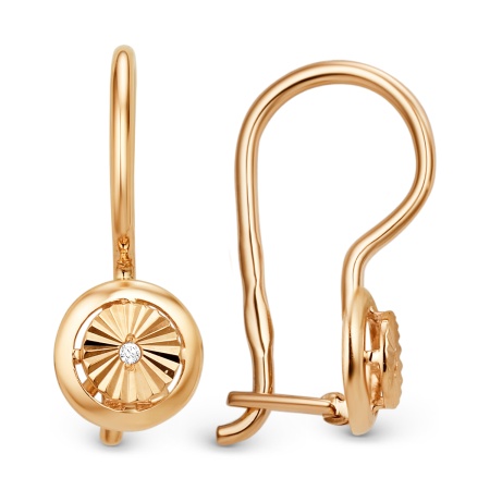 Серьги из золота с фианитом 013702-1110 от KRASNOE, металл Золото, вставка 