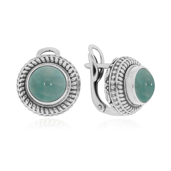 Серьги из серебра с амазонитами