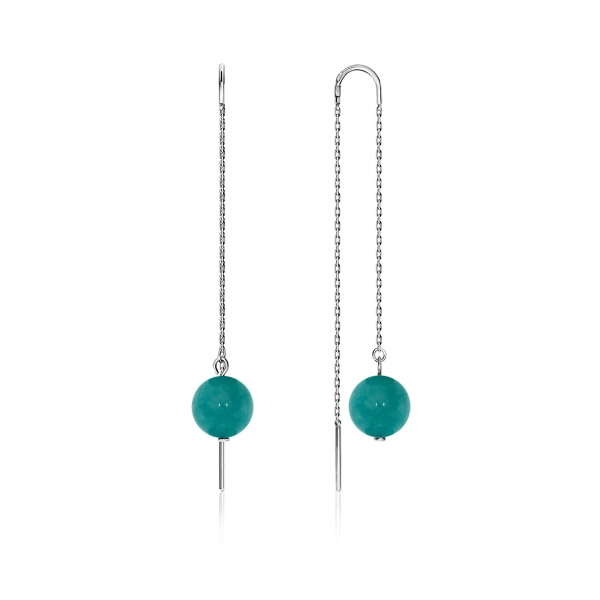 Серьги из серебра с агатами