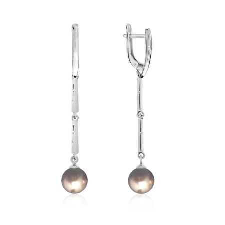 Серьги из серебра с жемчугом 2340240729-43 от KRASNOE, металл Серебро, вставка  Серьги из серебра с жемчугом 2340240729-43 от KRASNOE, металл Серебро, вставка