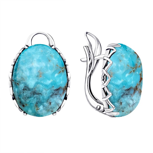 Серьги из серебра с бирюзой в ювелирном интернет-магазине Серьги из серебра с бирюзой в ювелирном интернет-магазине