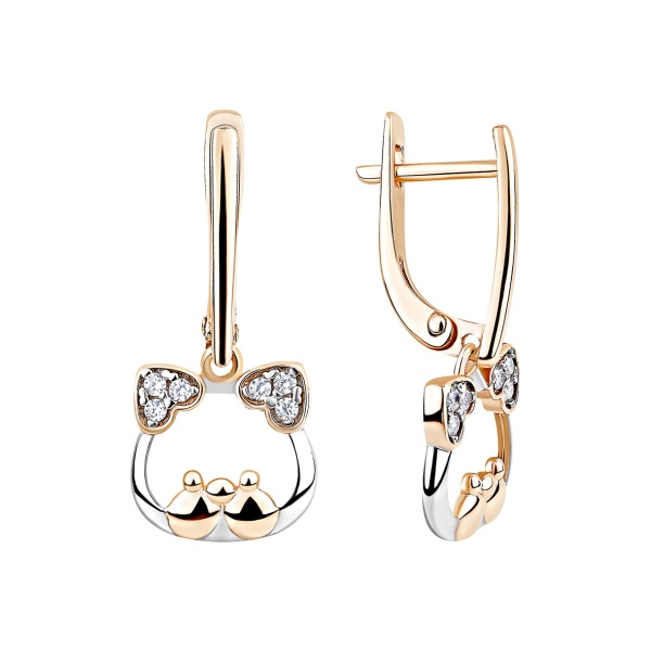 Серьги из серебра с фианитами в ювелирном интернет-магазине