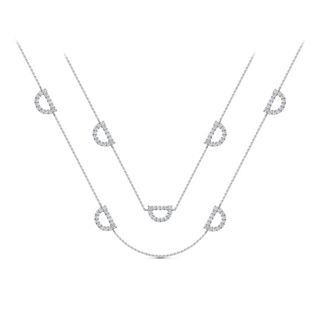 Колье из серебра с синтетические камниом с0704066