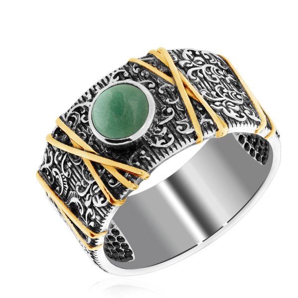 Купить кольцо из серебра с авантюрин натур.ом в интернет-магазине KRASNOE Купить кольцо из серебра с авантюрин натур.ом в интернет-магазине KRASNOE