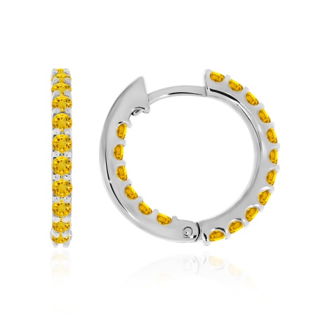 Серьги из серебра с цитринами 2340111315 от KRASNOE, металл Серебро, вставка Цитрин