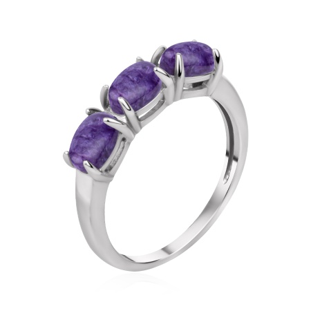 Купить кольцо из серебра с чароитом в интернет-магазине KRASNOE