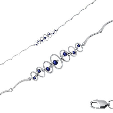 Купить браслет из серебра с наносапфиром
