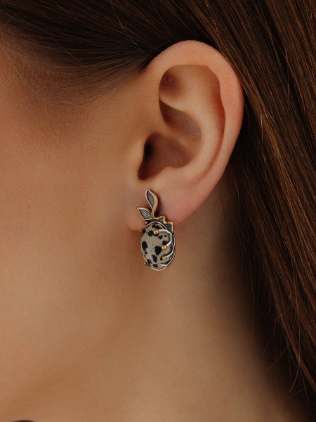 Серьги из серебра с яшмой