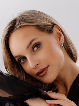 Серьги из серебра с топазом