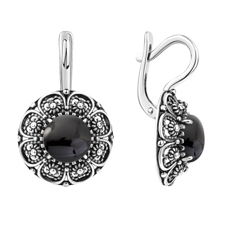 Серьги из серебра с агатами 2310395115-20 от KRASNOE, металл Серебро, вставка Агат