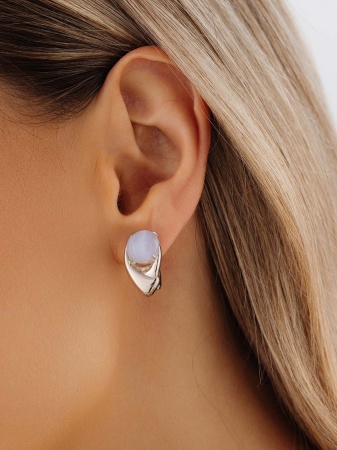 Серьги из серебра с агатами