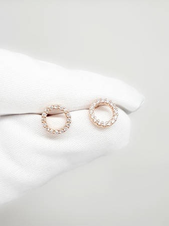 Пусеты из серебра с фианитами